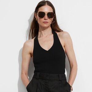 & Other Stories Ribbed Halterneck Top